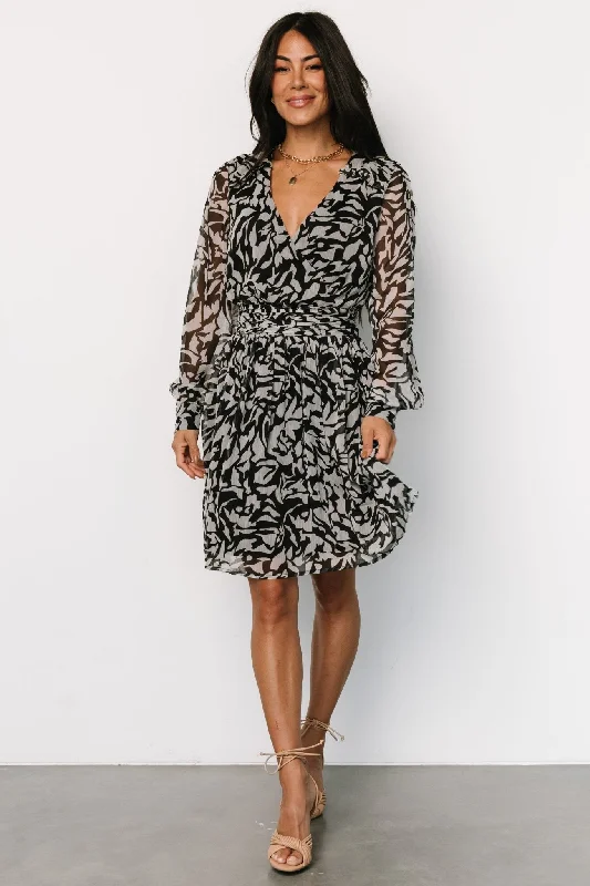 Black Friday SaleAnne Short Dress | Black Print