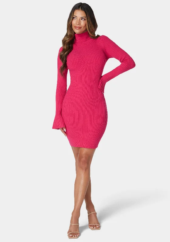 Spring SaleAutumn Bell Sleeve Sweater Dress