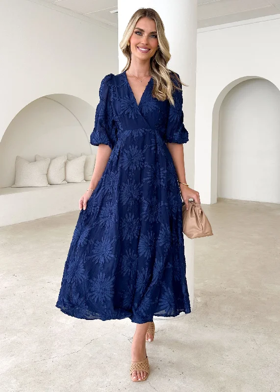 Exclusive AccessPRE-ORDER : Bayside Midi Dress - Navy