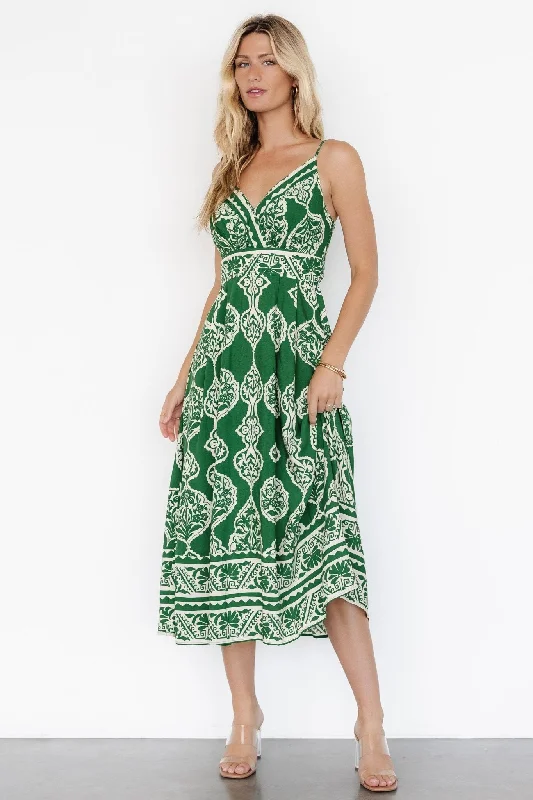 Member's DiscountDelia Midi Dress | Green Print