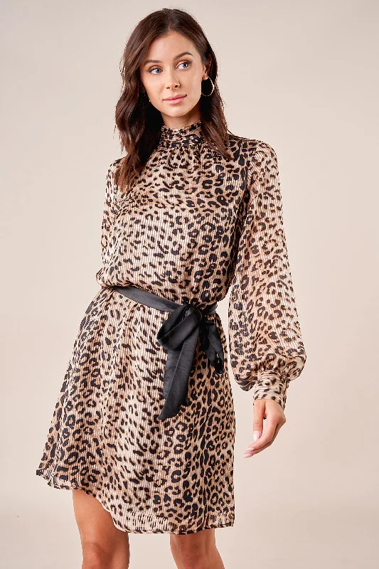 Final SaleDoheny Leopard Print High Neck Dress