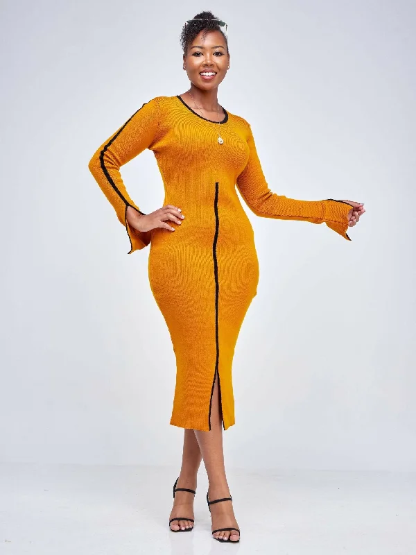 Clear the Shelves SaleElsie Glamour Zainabu Knit Dress - Mustard