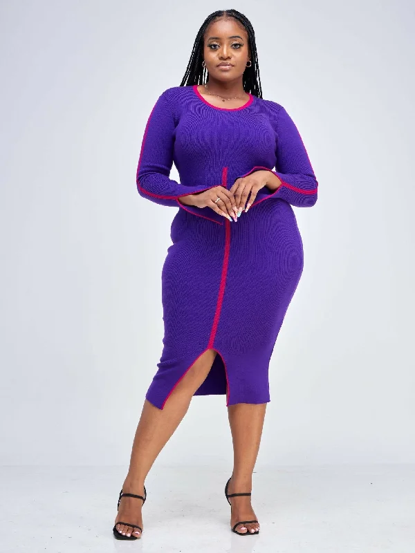 Save NowElsie Glamour Zainabu Knit Dress - Purple