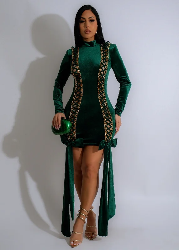 Stock - Up SaleFierce Embrace Velvet Mini Dress Green