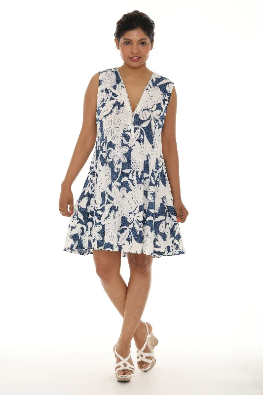 Summer SaleFloral Sleeveless A-Line zipper Dress