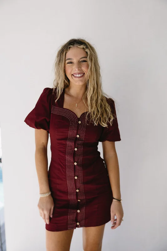 New Customer DiscountHarper Mini Dress - Burgundy