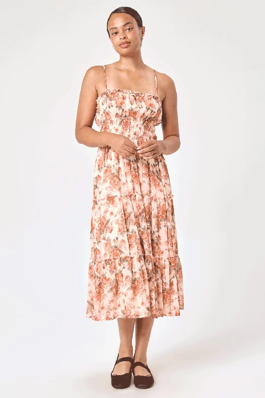 Weekly DealsIvory Floral Emma Tier Midi Dress