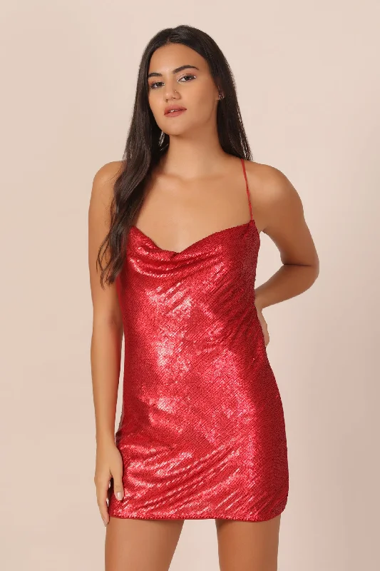 Affordably PricedRed Sequin Dress