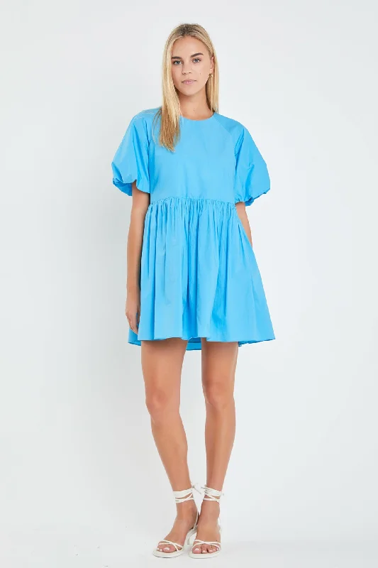 50% OffShort Balloon Sleeve Mini Dress